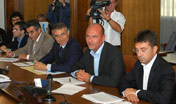 Pr. Cappellacci Ass. La Spisa conferenza stampa presentazione finanziaria